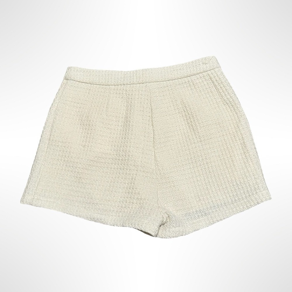 Altar'd State Cream Textured High Waist Shorts Pockets Casual Chic Women's Large